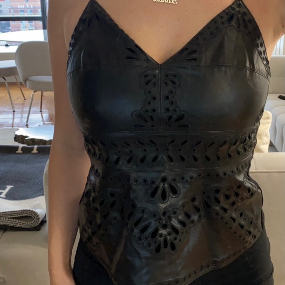 BAILEY44 Leather Black Top